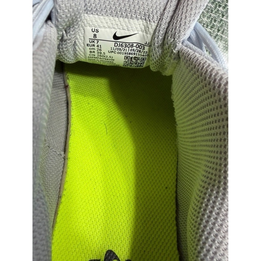 Nike Men's Light Blue Sneakers with Purple Swoosh and Yellow Heel Tab - Picture 8 of 9